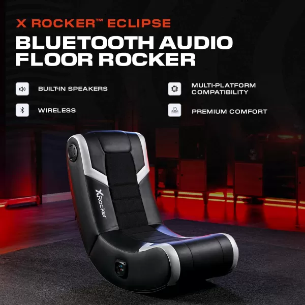 X Rocker Floor Rocking Gaming Chair, Headrest Mounted Speakers for Audio, Compatible with All Major Gaming Consoles