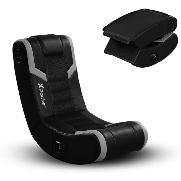 X Rocker Floor Rocking Gaming Chair, Headrest Mounted Speakers for Audio, Compatible with All Major Gaming Consoles