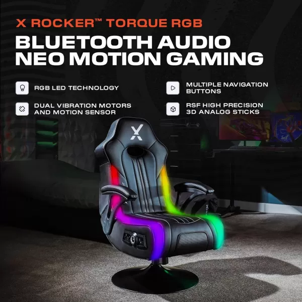 X Rocker Floor Rocker Gaming Chair, 31.5 x 26 x 40.6, Black &amp; Red