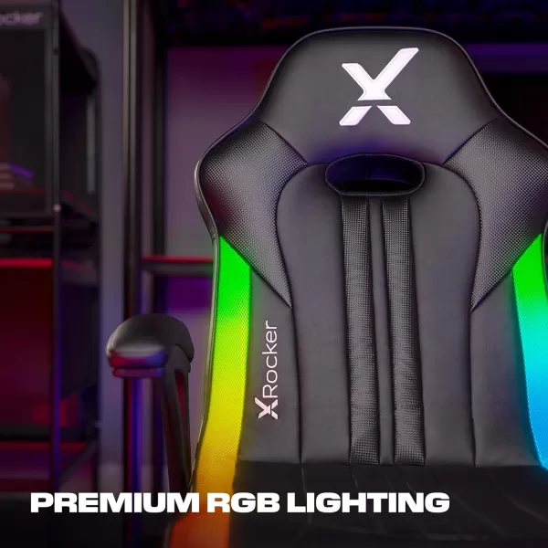 X Rocker Floor Rocker Gaming Chair, 31.5 x 26 x 40.6, Black &amp; Red