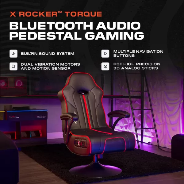 X Rocker Floor Rocker Gaming Chair, 31.5 x 26 x 40.6, Black &amp; Red