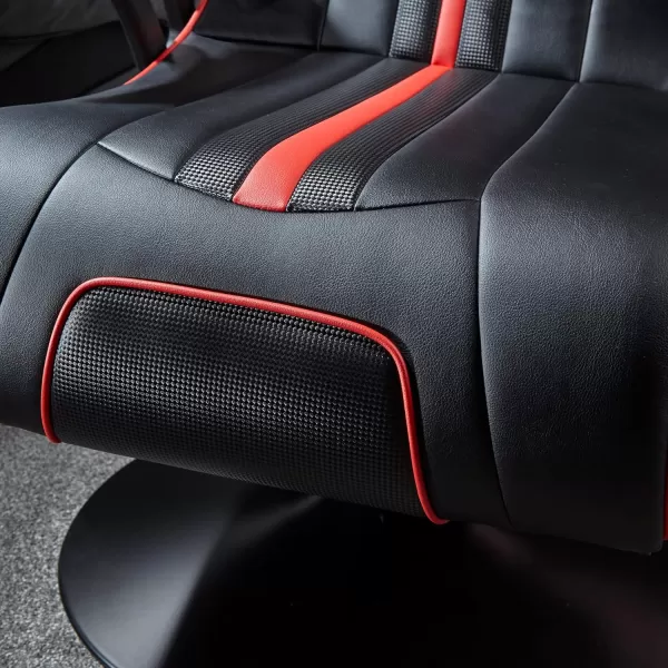 X Rocker Floor Rocker Gaming Chair, 31.5 x 26 x 40.6, Black &amp; Red