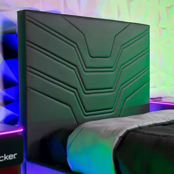 X Rocker Oracle Gaming Bed with TV Mount, Vegan Leather and Durable Metal Frame, 7000401, 82.3" x 41.3" x 42.5", Twin, Black