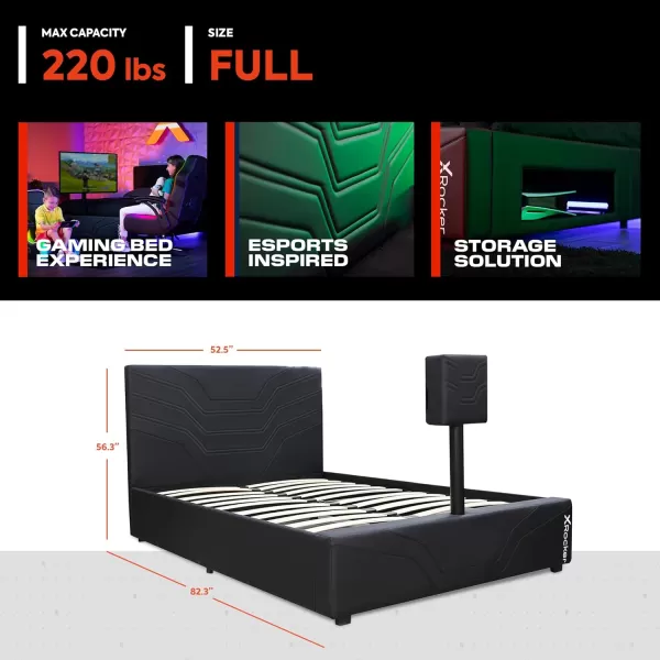 X Rocker Oracle Gaming Bed with TV Mount, Vegan Leather and Durable Metal Frame, 7000401, 82.3" x 41.3" x 42.5", Twin, Black