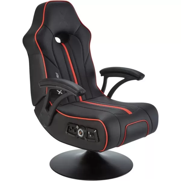 X Rocker Floor Rocker Gaming Chair, 31.5 x 26 x 40.6, Black &amp; Red