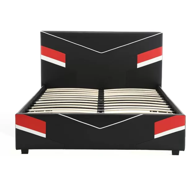 X Rocker Orion eSports Gaming Bed Frame, with TV Mount, Black Faux Leather, Durable Metal Frame, Padded Headboard, 2113501, 82.28" x 41.34" x 42.52", Twin Size