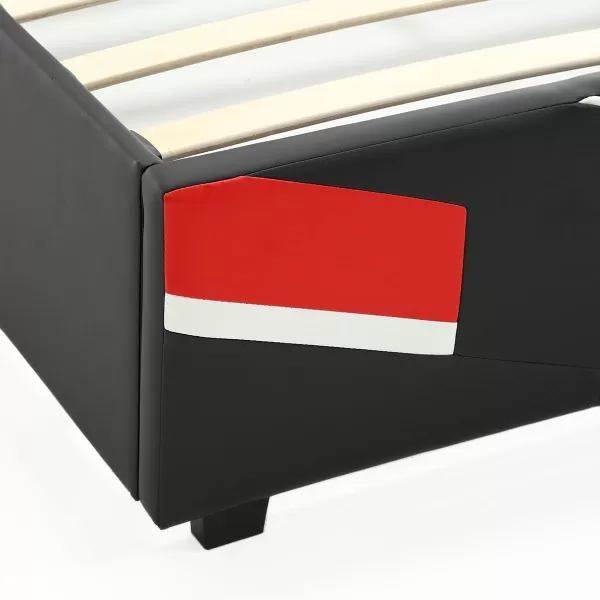 X Rocker Orion eSports Gaming Bed Frame, with TV Mount, Black Faux Leather, Durable Metal Frame, Padded Headboard, 2113501, 82.28" x 41.34" x 42.52", Twin Size