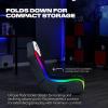 imageX Rocker Chimera Youth Video Gaming Chair RGB LED Lighting and Audio Floor Rocker Chair for Gamers with Headrest Speakers Foldable 200 lbs Max Black ampamp White