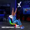 imageX Rocker Chimera Youth Video Gaming Chair RGB LED Lighting and Audio Floor Rocker Chair for Gamers with Headrest Speakers Foldable 200 lbs Max Black ampamp White