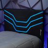 imageX Rocker Cosmos RGB LED Twin Size Platform Gaming Bed Frame Hardwood Slat Support Vegan Leather Upholstered Headboard Black