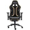 imageX Rocker Elite PC Video Gaming Chair with Footrest Adjustable Ergonomic Office Desk Chair for Computer Gamers with Wheels Vegan Leather Black ampamp White