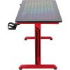 imageX Rocker Hex PC Modern Gaming Desk with Headset Hook and Cup Holder Textured Carbon Fiber 721601 4724quot x 2362quot x 2913quot Black and RedHex Pattern