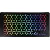 imageX Rocker Hex PC Modern Gaming Desk with Headset Hook and Cup Holder Textured Carbon Fiber 721601 4724quot x 2362quot x 2913quot Black and RedHex Pattern