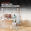 imageX Rocker Mysa PC Video Gaming Chair Executive Ergonomic Office Desk Chair with Wheels Vegan Leather Gray and PinkGray  Gray Base