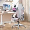imageX Rocker Mysa PC Video Gaming Chair Executive Ergonomic Office Desk Chair with Wheels Vegan Leather Gray and PinkGrayPink  Gray Base