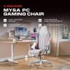imageX Rocker Mysa PC Video Gaming Chair Executive Ergonomic Office Desk Chair with Wheels Vegan Leather Gray and PinkGrayPink  Gray Base