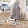 imageX Rocker Mysa PC Video Gaming Chair Executive Ergonomic Office Desk Chair with Wheels Vegan Leather Gray and PinkGrayPink  Gray Base
