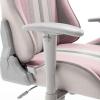 imageX Rocker Mysa PC Video Gaming Chair Executive Ergonomic Office Desk Chair with Wheels Vegan Leather Gray and PinkGrayPink  Gray Base