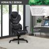 imageX Rocker Zeta PC Office Gaming Chair Adjustable Seat and Armrest Swivel Base Faux Leather 780201 2736quot x 2756quot x 4843quot Black and Gray