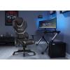 imageX Rocker Zeta PC Office Gaming Chair Adjustable Seat and Armrest Swivel Base Faux Leather 780201 2736quot x 2756quot x 4843quot Black and Gray
