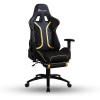 imageX Rocker Elite PC Video Gaming Chair with Footrest Adjustable Ergonomic Office Desk Chair for Computer Gamers with Wheels Vegan Leather Black ampamp White