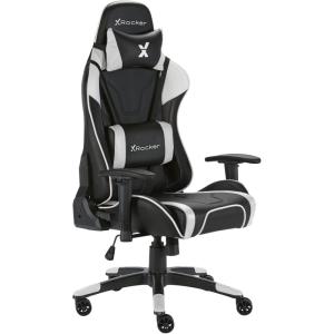 imageX Rocker PC Computer Video Gaming Office Chair Built in Audio Speakers and Ergonomic Design for Men Boys Girls TeensAgility White