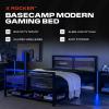 image:imageX Rocker Basecamp Full Size Gaming Bed Rotating TV Mount with Vented Console Storage Metal Mesh Frame with Slats Amazon Exclusive BlackBlack