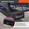 image:imageX Rocker Basecamp Full Size Gaming Bed Rotating TV Mount with Vented Console Storage Metal Mesh Frame with Slats Amazon Exclusive BlackBlack