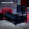 image:imageX Rocker Basecamp Full Size Gaming Bed Rotating TV Mount with Vented Console Storage Metal Mesh Frame with Slats Amazon Exclusive BlackBlack