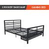 image:imageX Rocker Basecamp Full Size Gaming Bed Rotating TV Mount with Vented Console Storage Metal Mesh Frame with Slats Amazon Exclusive BlackBlack