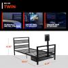 image:imageX Rocker Basecamp Full Size Gaming Bed Rotating TV Mount with Vented Console Storage Metal Mesh Frame with Slats Amazon Exclusive BlackBlack
