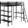 image:imageX Rocker Gaming Bed Twin Size Loft Bunk Durable Black Metal Frame Builtin Shelving for PC Computer Video Gamer Bedroom for Teen Boys GirlsFortress