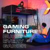 image:imageX Rocker Gaming Bed Twin Size Loft Bunk Durable Black Metal Frame Builtin Shelving for PC Computer Video Gamer Bedroom for Teen Boys GirlsBattleBunk