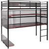 image:imageX Rocker Gaming Bed Twin Size Loft Bunk Durable Black Metal Frame Builtin Shelving for PC Computer Video Gamer Bedroom for Teen Boys GirlsBattleBunk