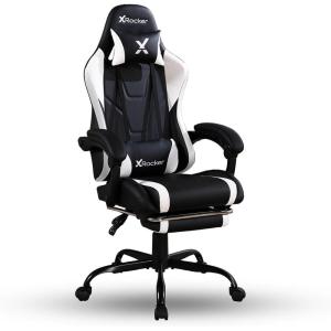 image:imageX Rocker PC Computer Gaming Desk Chair with Wheels College Dorm Room Essentials for Guys and Girls Adjustable Ergonomic Office Chair Gifts for GamersAchiever Black