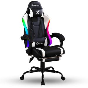 image:imageX Rocker PC Computer Gaming Desk Chair with Wheels College Dorm Room Essentials for Guys and Girls Adjustable Ergonomic Office Chair Gifts for GamersAchiever LED RGB