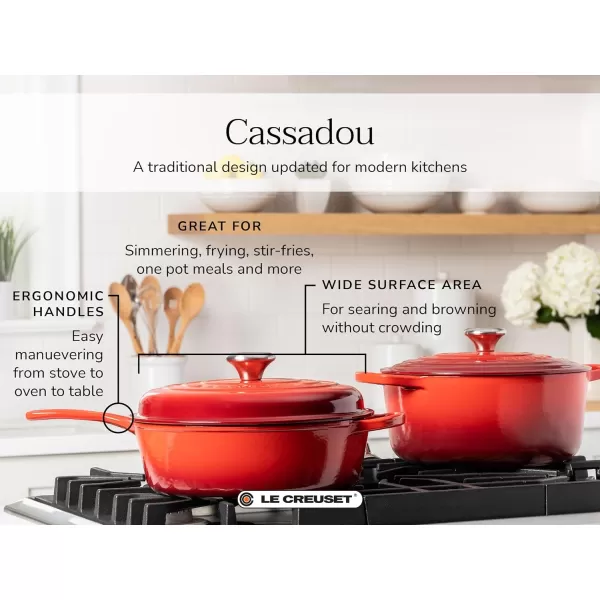 Le Creuset Enameled Cast Iron Signature Cassadou, 3.75 qt., Rhone