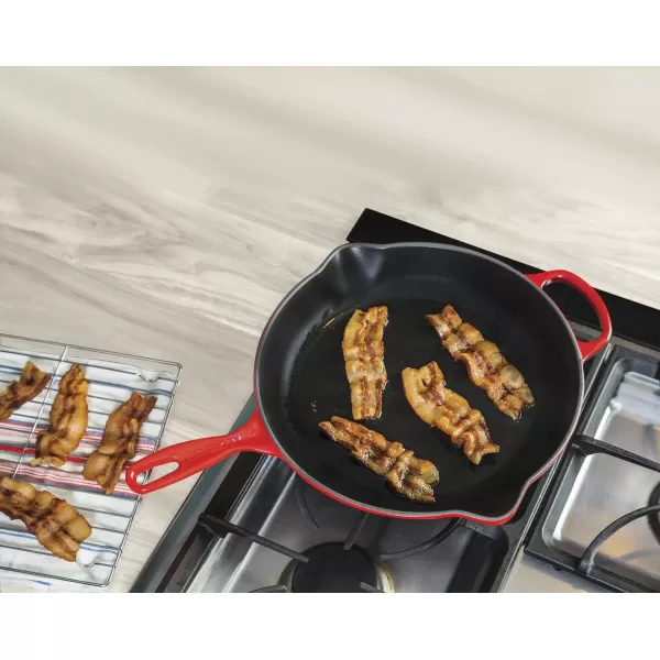 Le Creuset Enameled Cast Iron Signature Iron Handle Skillet, 10.25", Rhone