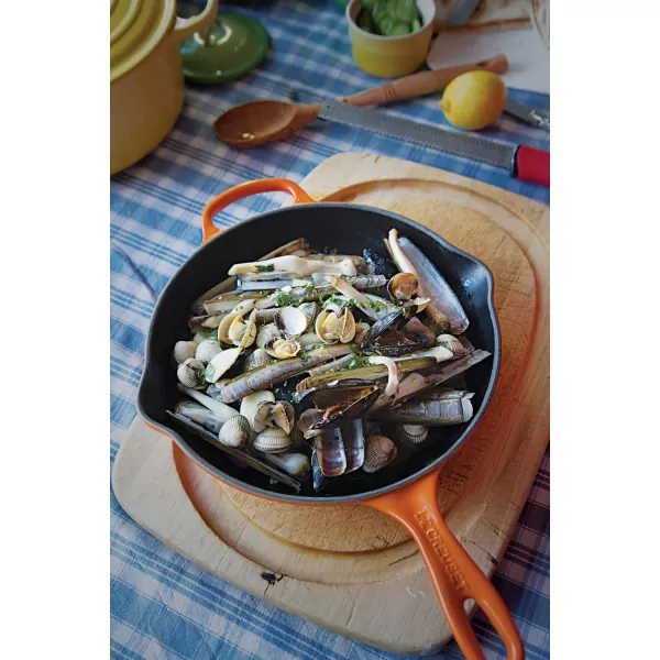 Le Creuset Enameled Cast Iron Signature Iron Handle Skillet, 10.25", Rhone