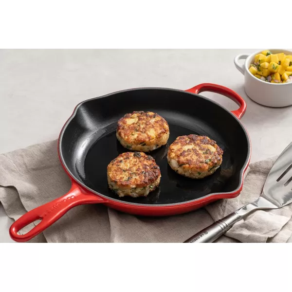 Le Creuset Enameled Cast Iron Signature Iron Handle Skillet, 10.25", Rhone