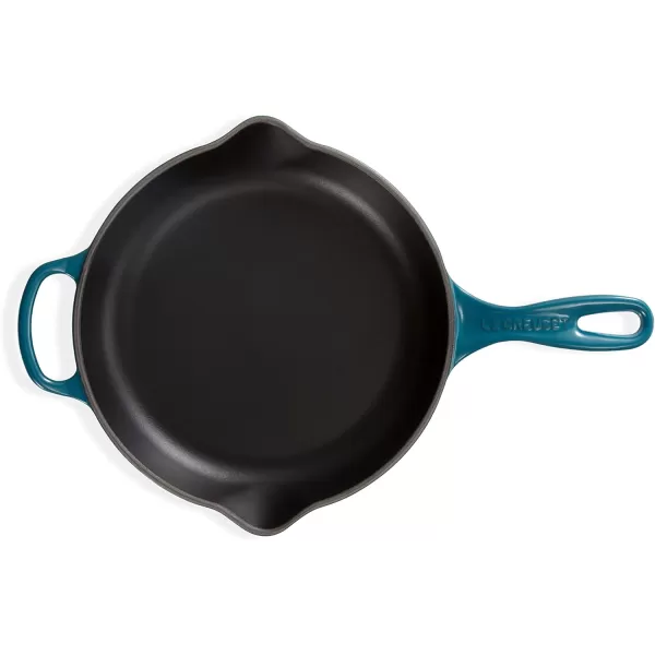 Le Creuset Enameled Cast Iron Signature Iron Handle Skillet, 10.25", Rhone