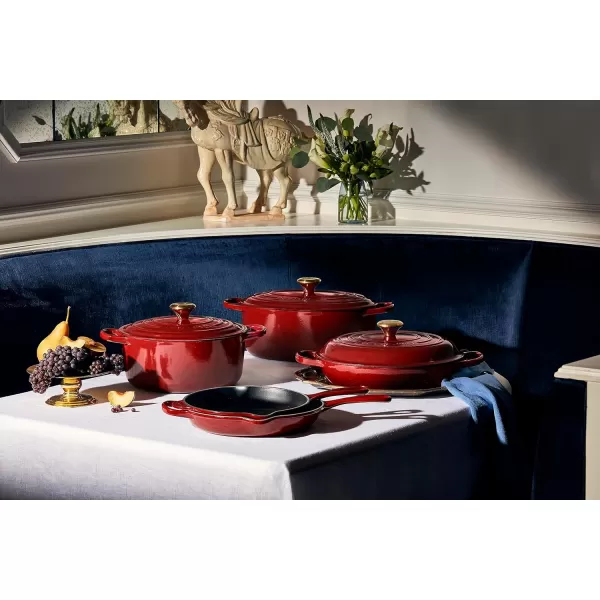 Le Creuset Enameled Cast Iron Signature Iron Handle Skillet, 10.25", Rhone