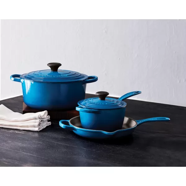 Le Creuset Enameled Cast Iron Signature Iron Handle Skillet, 10.25", Rhone
