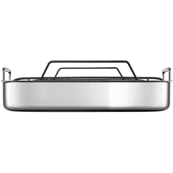 Le Creuset Stainless Steel Roasting Pan with Nonstick Rack, 16.25" x 13.25", Large