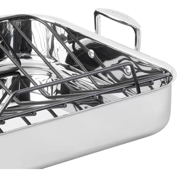 Le Creuset Stainless Steel Roasting Pan with Nonstick Rack, 16.25" x 13.25", Large