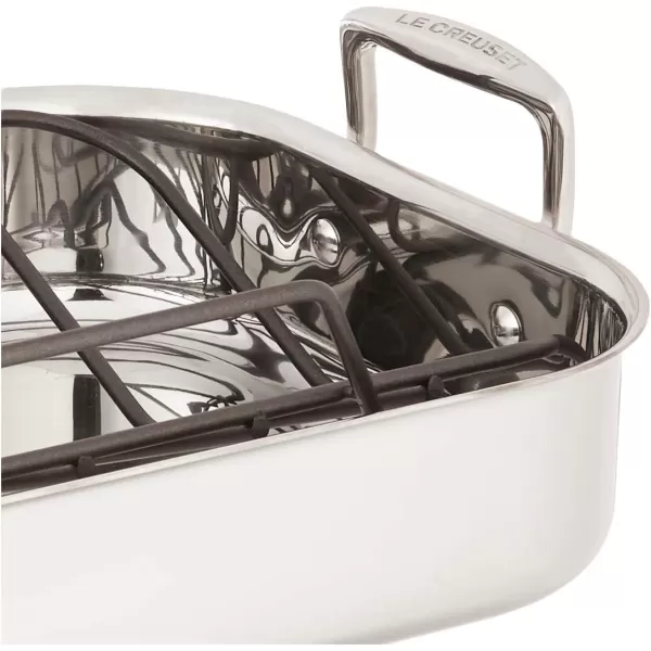 Le Creuset Stainless Steel Roasting Pan with Nonstick Rack, 16.25" x 13.25", Large