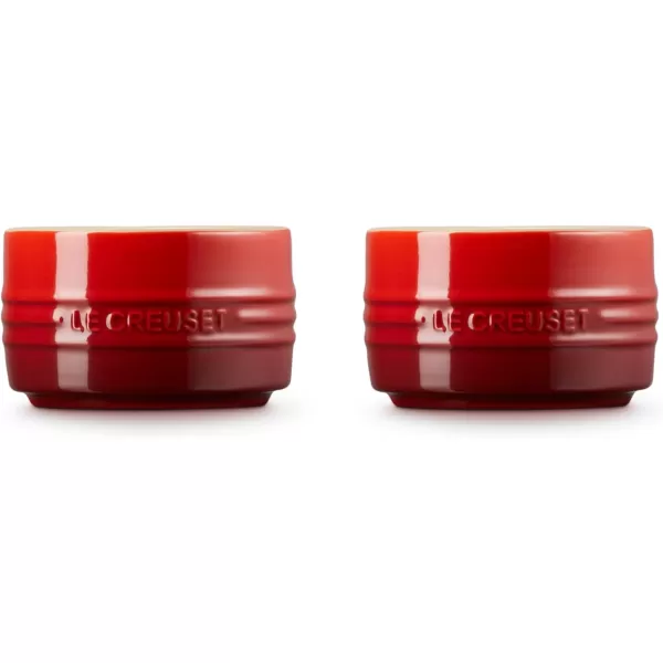 Le Creuset Stoneware Round Ramekin Straight Wall Set of 2, 6.75oz. Each, Shallot