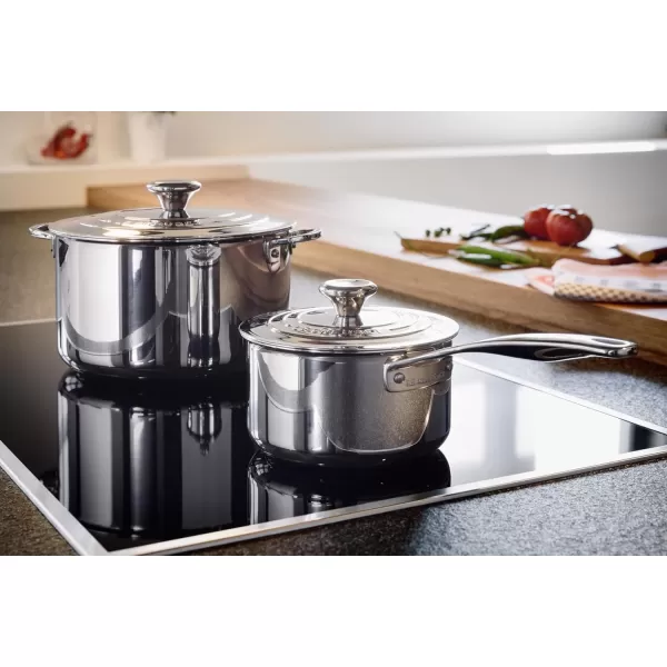 Le Creuset Tri-Ply Stainless Steel 4 Quart Saucepan with Helper Handle