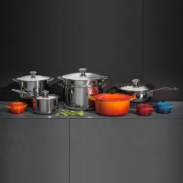 Le Creuset Tri-Ply Stainless Steel 4 Quart Saucepan with Helper Handle