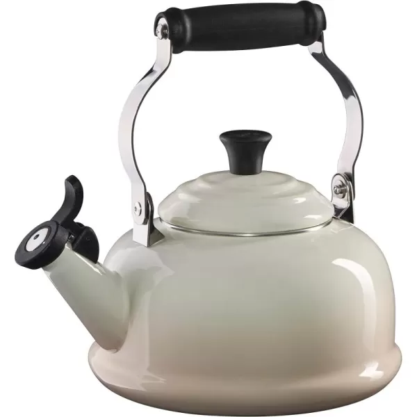 Le Creuset Enamel On Steel Whistling Tea Kettle with Gold Knob and Brackets, 1.7 qt., Rhone